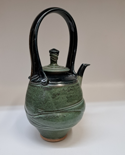 #260229 Tea Pot Green & Black $65 at Hunter Wolff Gallery